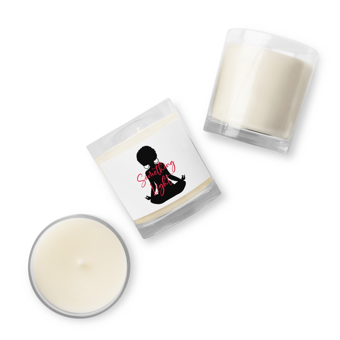 Glass jar soy wax candle