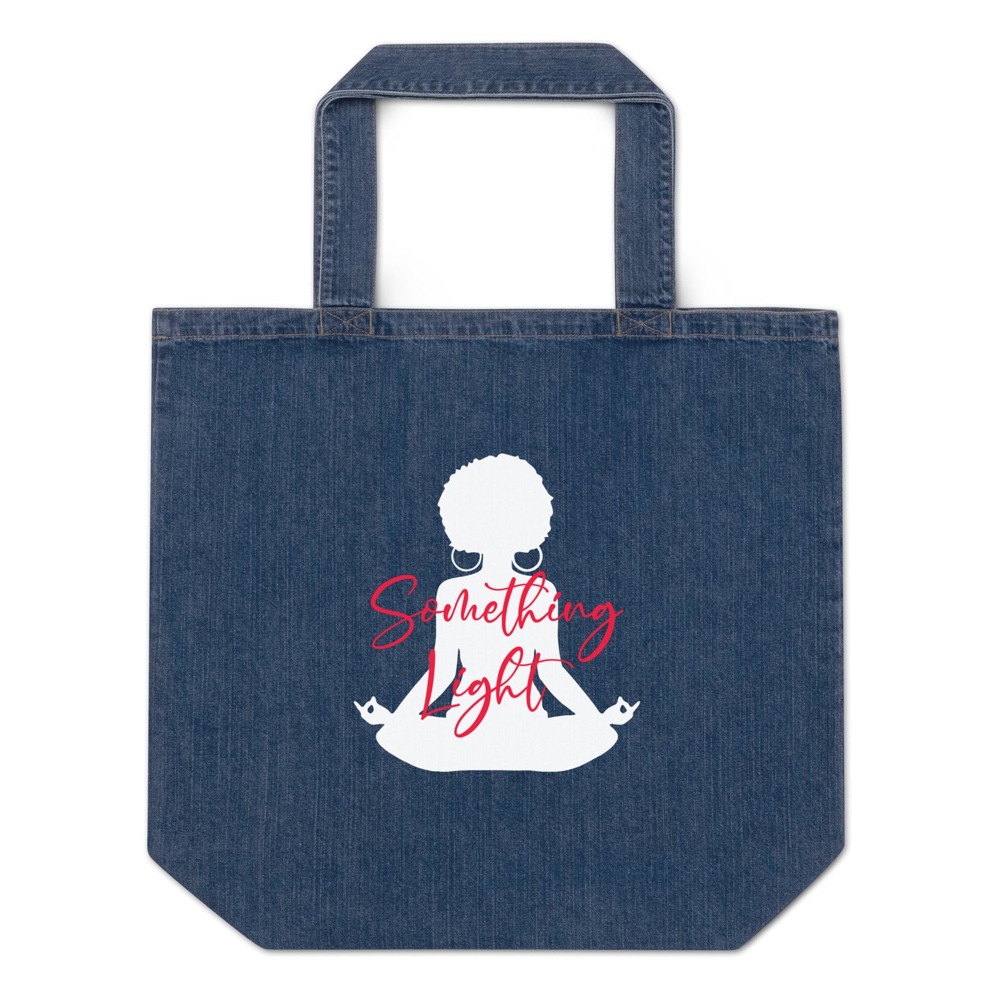 Organic denim tote bag